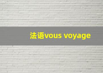 法语vous voyage